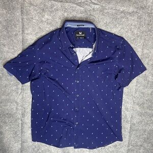 Buttercloth Icy Cotton Shirt Mens XL Regular Fit Sailing Boat Print Button Up